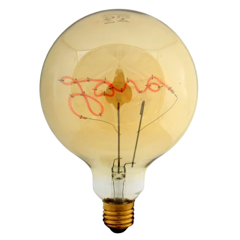 E27 Vintage LED Filament Izzó 2W 2000K 250lm Extra meleg fehér Love izzószál Lágy sárga üveg Nedes